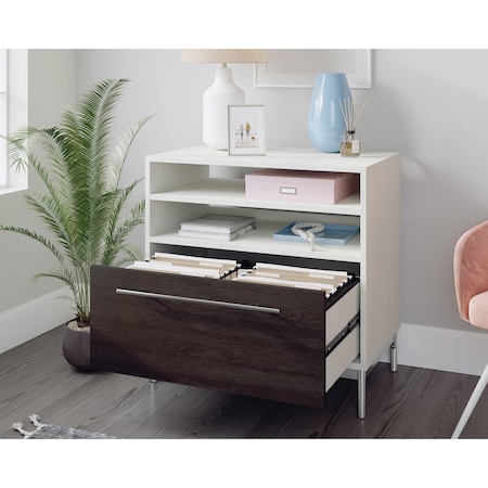 Sauder Vista Key Lateral File Ped Pearl Wh/mist 430880